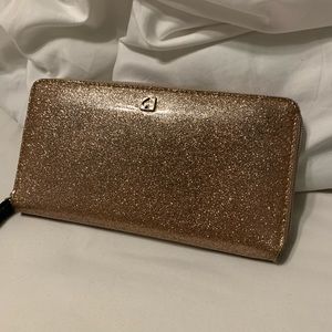 Kate Spade pink gold glitter wallet